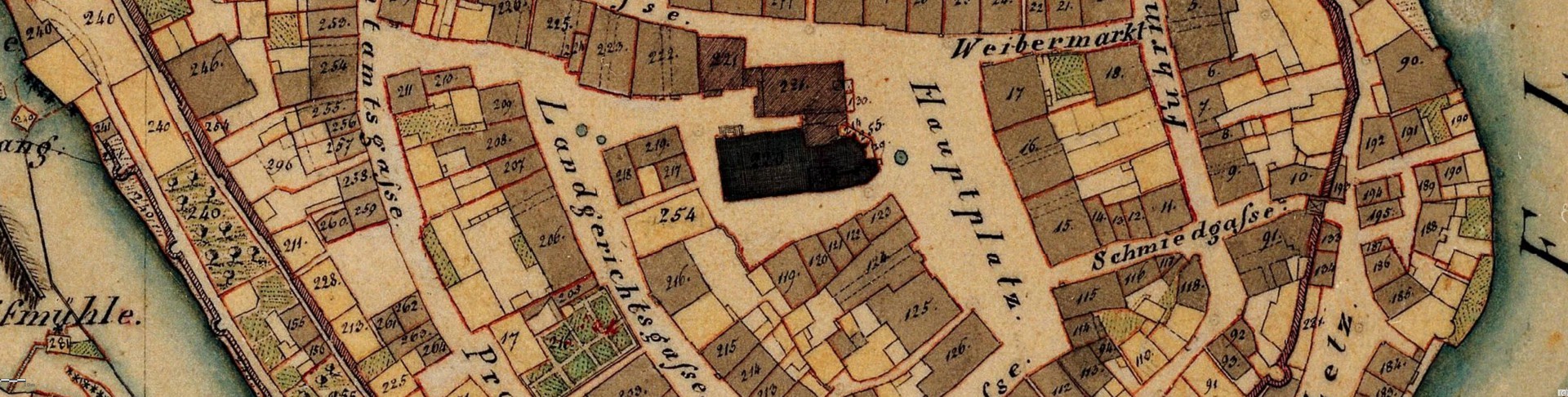 Historische Karte von der Chamer Innenstadt
