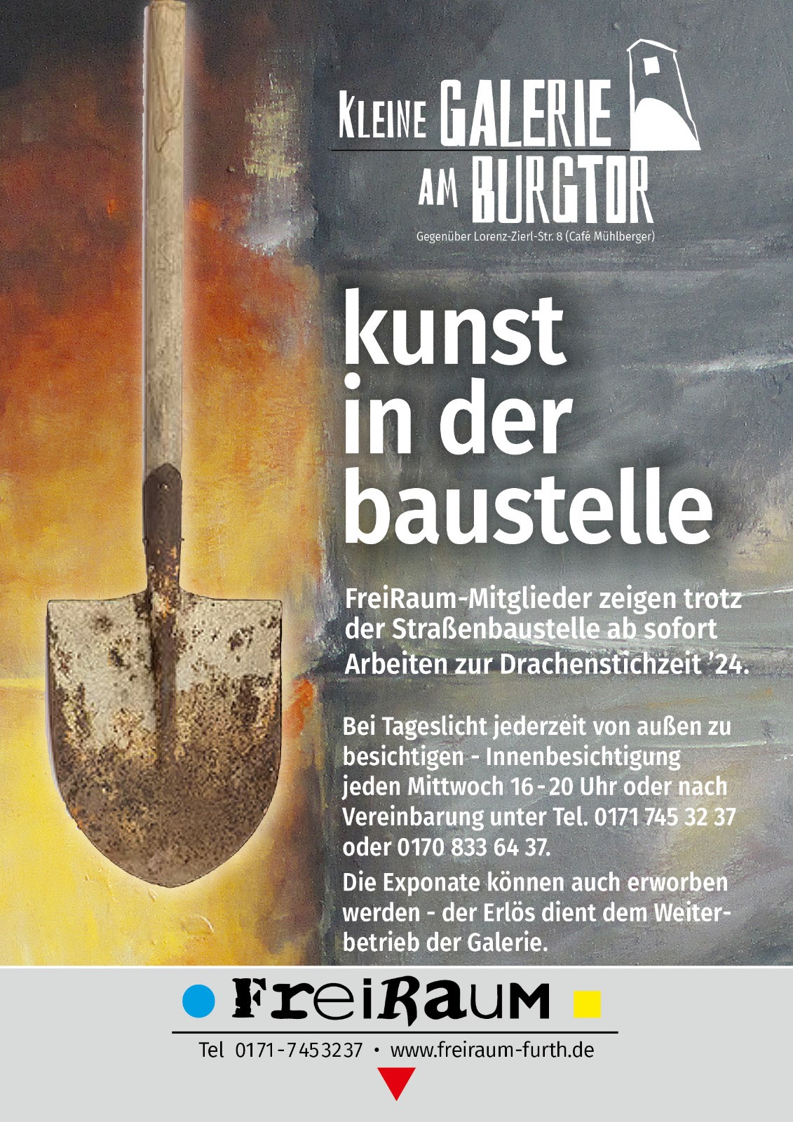 Plakat kunst in der baustelle