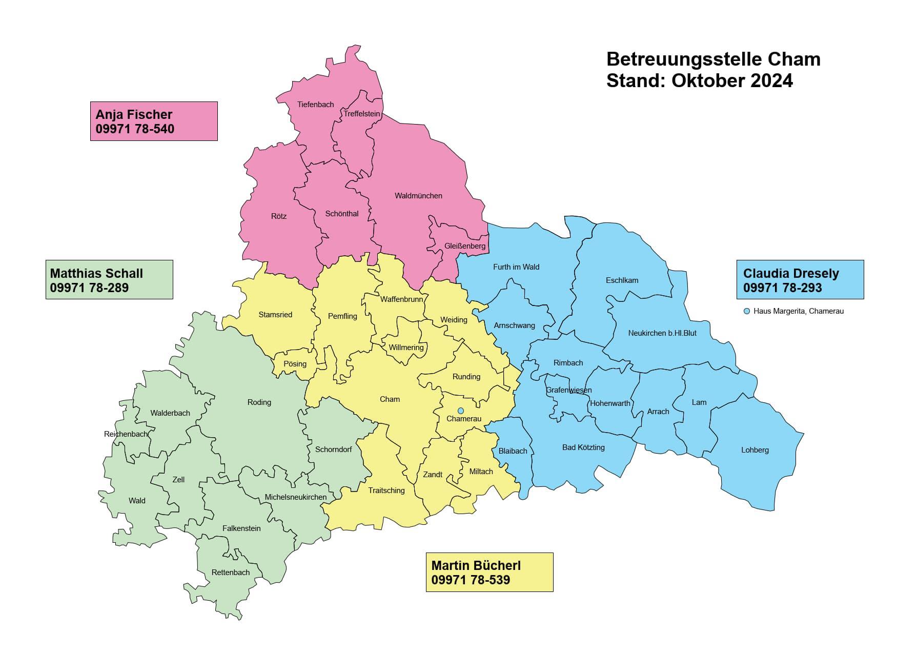 Übersicht Sachbearbeiter Betreuungsstelle Stand Oktober 2024