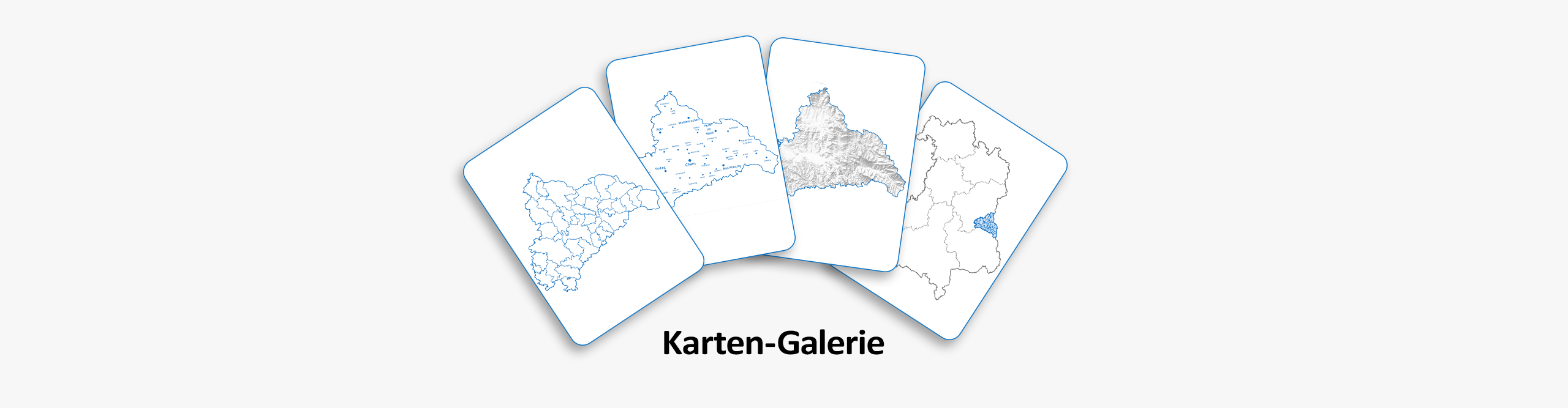 Spielkarten auf denen die Landkreiskarten abgebildet sind