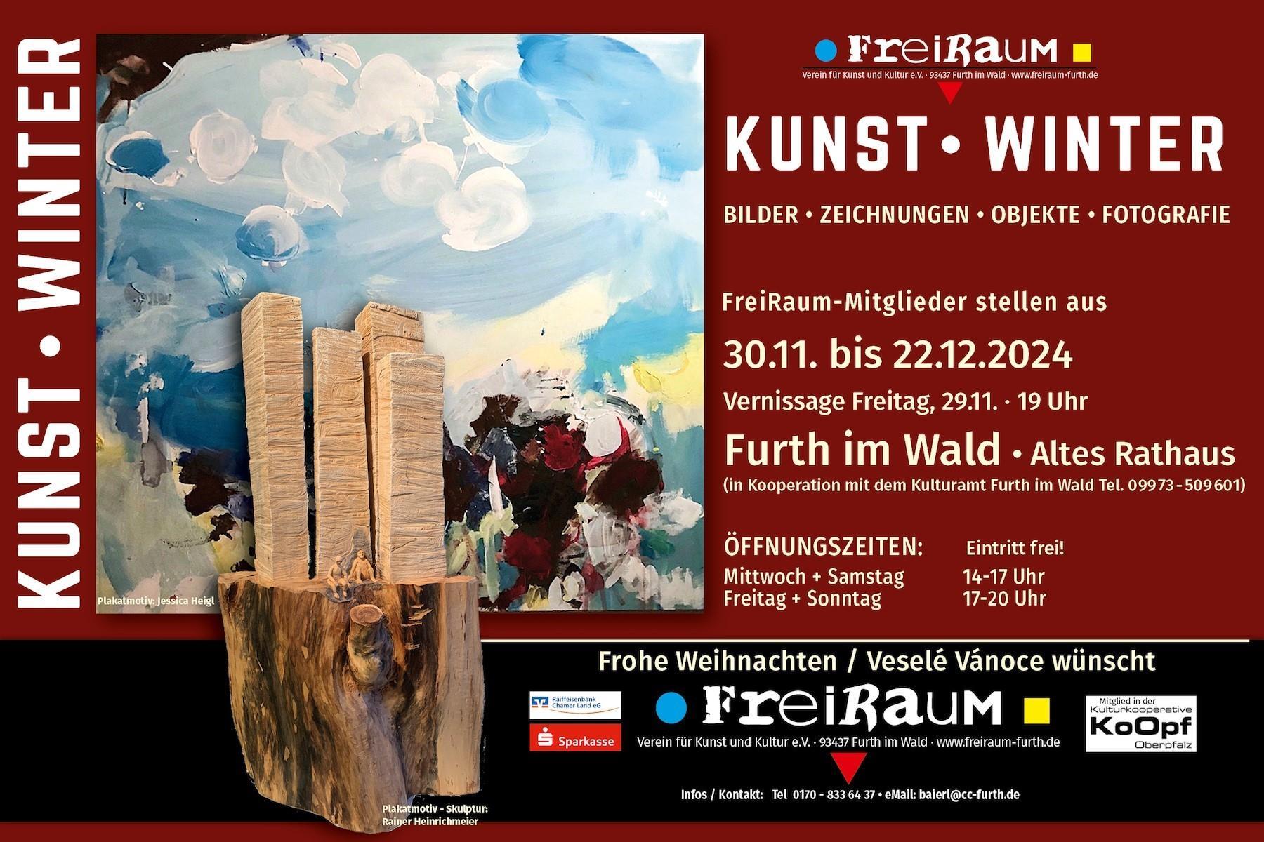 Zur Pressemeldung: FreiRaum Mitglieder-Ausstellung „KUNST WINTER“ 